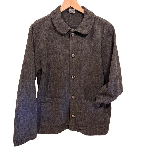 Vintage 90s CP SHADES Flannel Chore Coat Size M Herringbone Fall Autumn Academia - Picture 1 of 11